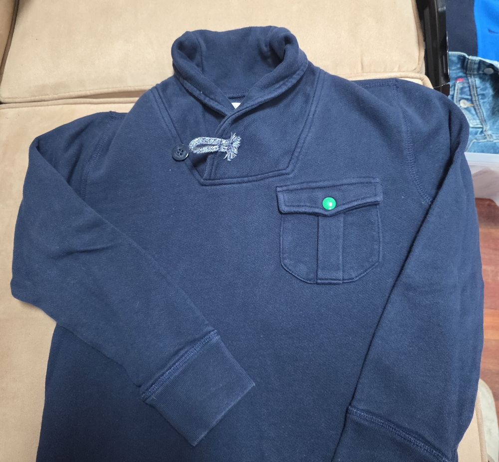 Crewcuts Navy Turtleneck Shawl Pullover Sweater Little Boys Size L